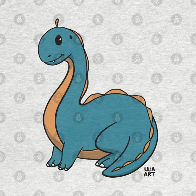 Cute dino / dinosaur / brachiosaurus (large print) by Wasilivna